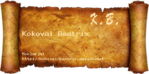 Kokovai Beatrix névjegykártya